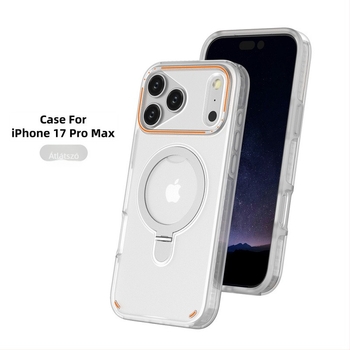 Átlátszó mágneses tok iPhone 17 Pro Maxhoz vezeték nélküli töltőállvánnyal – 2 az 1-ben