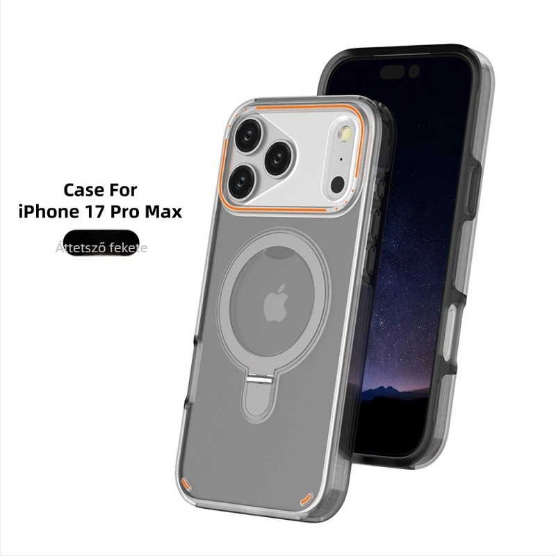 Átlátszó mágneses tok iPhone 17 Pro Maxhoz vezeték nélküli töltőállvánnyal – 2 az 1-ben