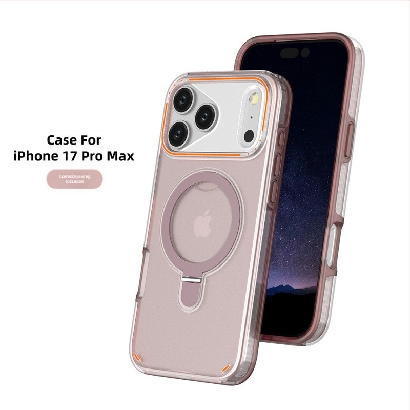 Átlátszó mágneses tok iPhone 17 Pro Maxhoz vezeték nélküli töltőállvánnyal – 2 az 1-ben