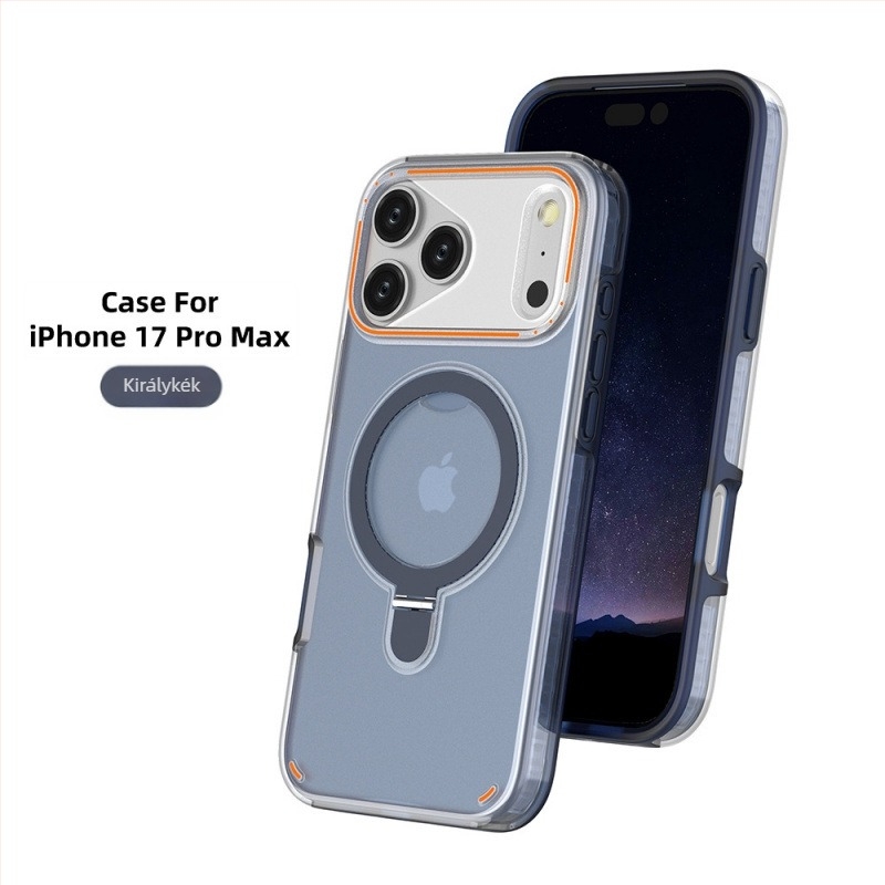 Átlátszó mágneses tok iPhone 17 Pro Maxhoz vezeték nélküli töltőállvánnyal – 2 az 1-ben