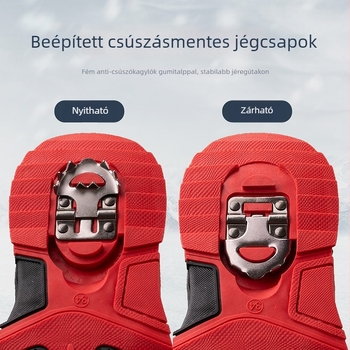 Gyerekek téli csizmái fleece-béléssel, Velcro-záródással, magas szárú, gumírozott EVA talppal, 7–12 éveseknek
