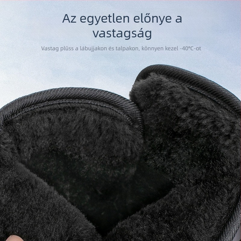 Gyerekek téli csizmái fleece-béléssel, Velcro-záródással, magas szárú, gumírozott EVA talppal, 7–12 éveseknek