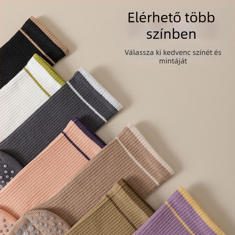 Ötujjú jóga zokni, középmagas, antibakteriális, nedvszívó, dezodoráló, anti-frikció; pamut 70–80%; varrat nélküli kézzel készített