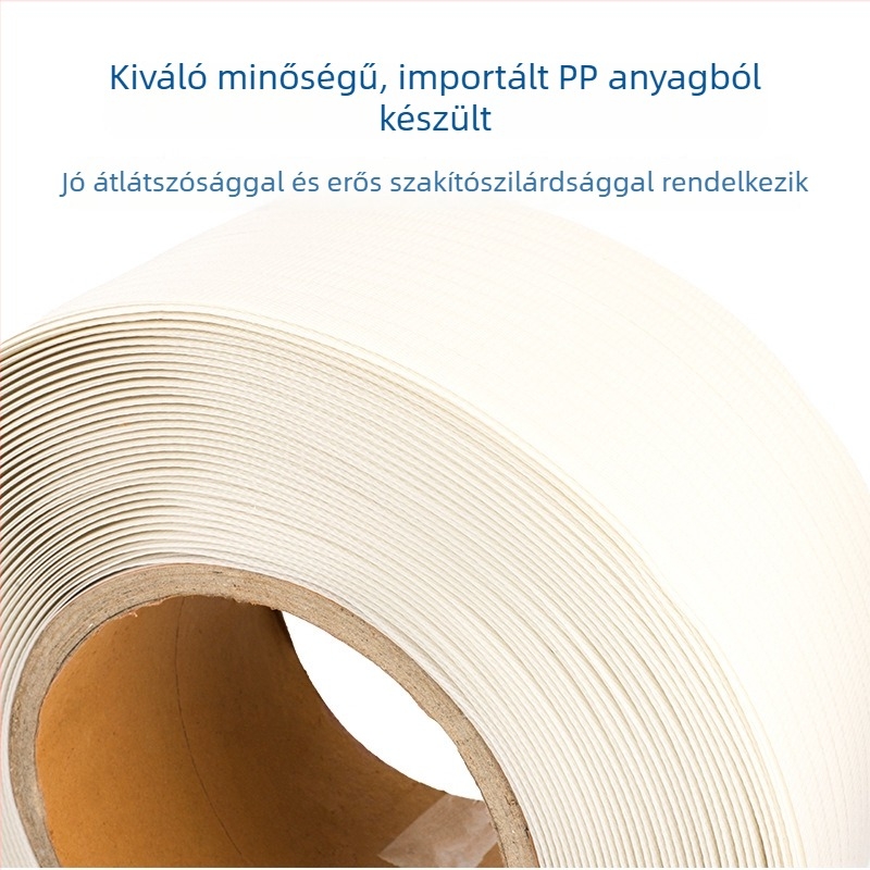 Gépi csomagoláshoz átlátszó PP ragasztószalag forró olvadó technológiával, 12 mm széles, húzóerő 100 kg