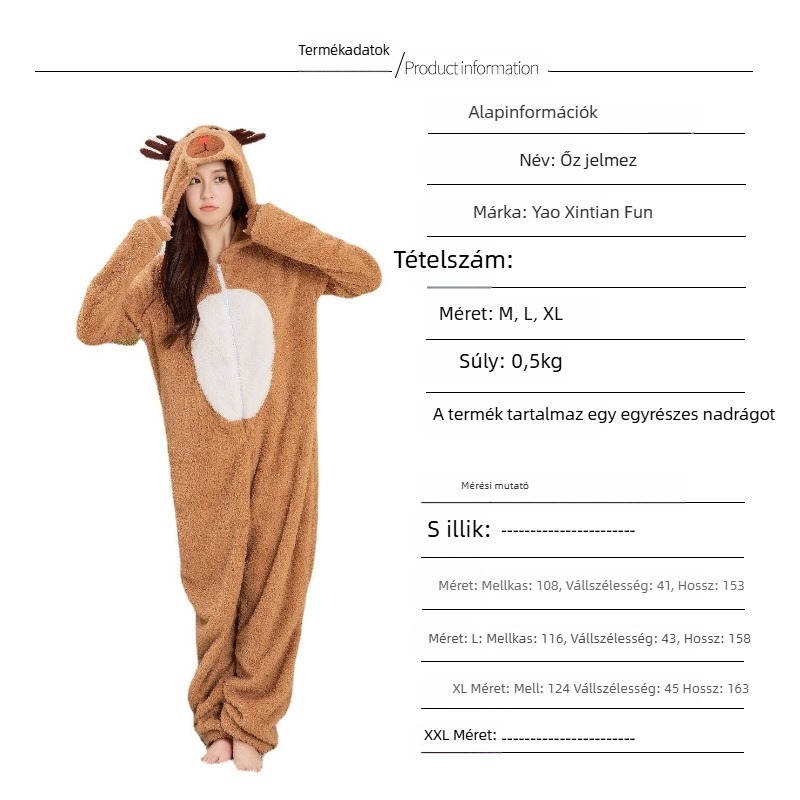 Női karácsonyi cosplay ruha szarvas agancsokkal, arany velúr, 80% fő anyag, 5% másodlagos anyag, 2025 tavasz