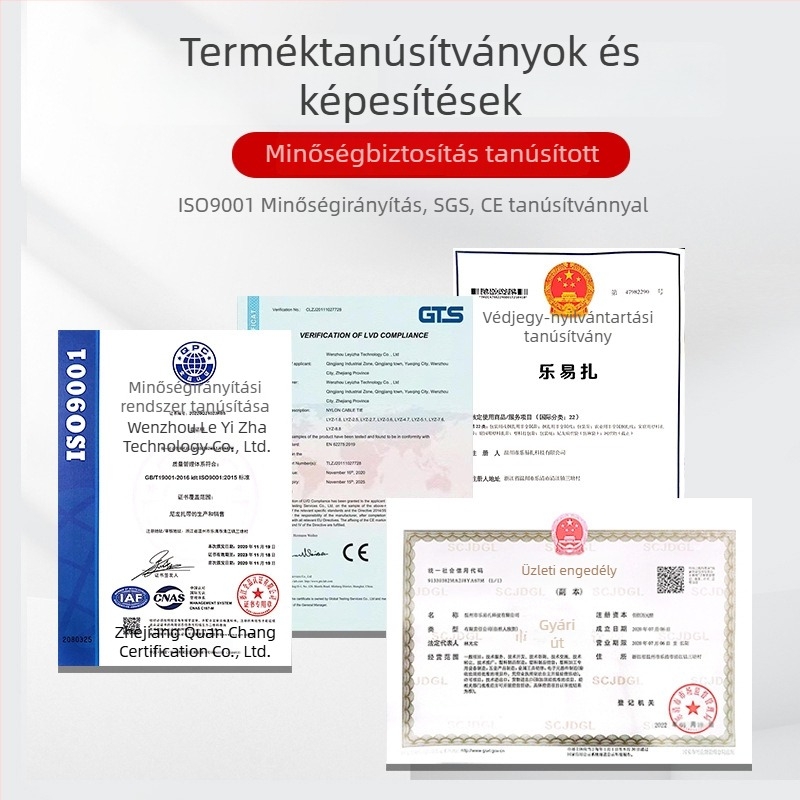 Fekete nylon önzáró kábelkötegek, 5×200×250, PA66 anyagú, autó- és mezőgazdasági felhasználásra