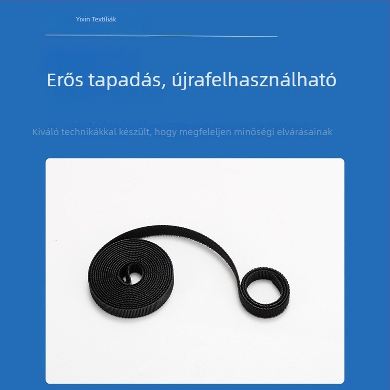 Öntapadós Velcro szalag kábelekhez, nylon-poliészter keverék, kétoldalas Velcro