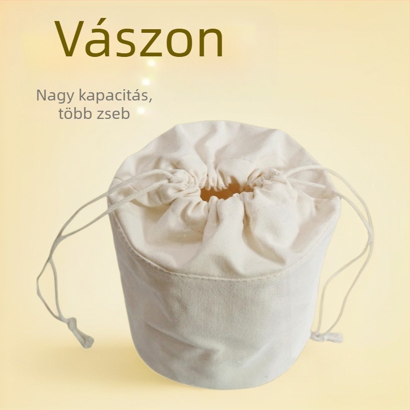 Vászonból készült húzózsinóros táska belső béléssel és szövött béléssel, bélés bucket baghez, nagy kapacitás, több rekesz