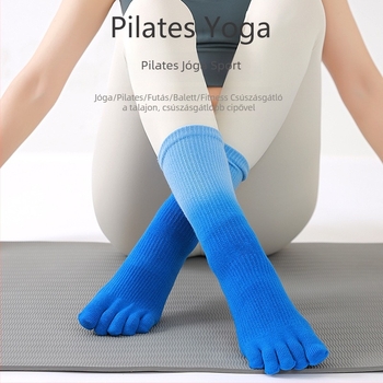 Középhosszú Pilates zokni szilikon fogóval a lábujjaknál, csúszásmentes jóga zokni nőknek