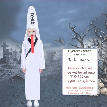 Halloween színpadi jelmez, uniszex, kötött anyag, horror szellem-zombi motívum, HADY márka, 18–24 éveseknek, tolerancia 1–3 cm