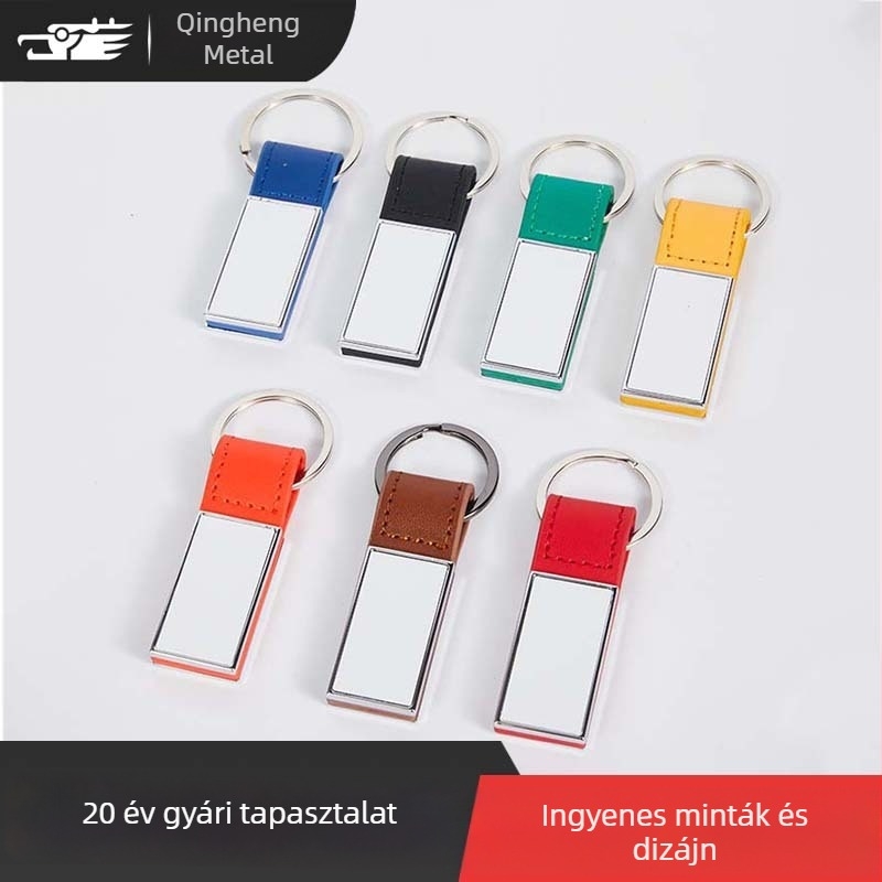 Fém autókulcstartó lézerrel nyomtatott logóval, testreszabható üzleti ajándék
