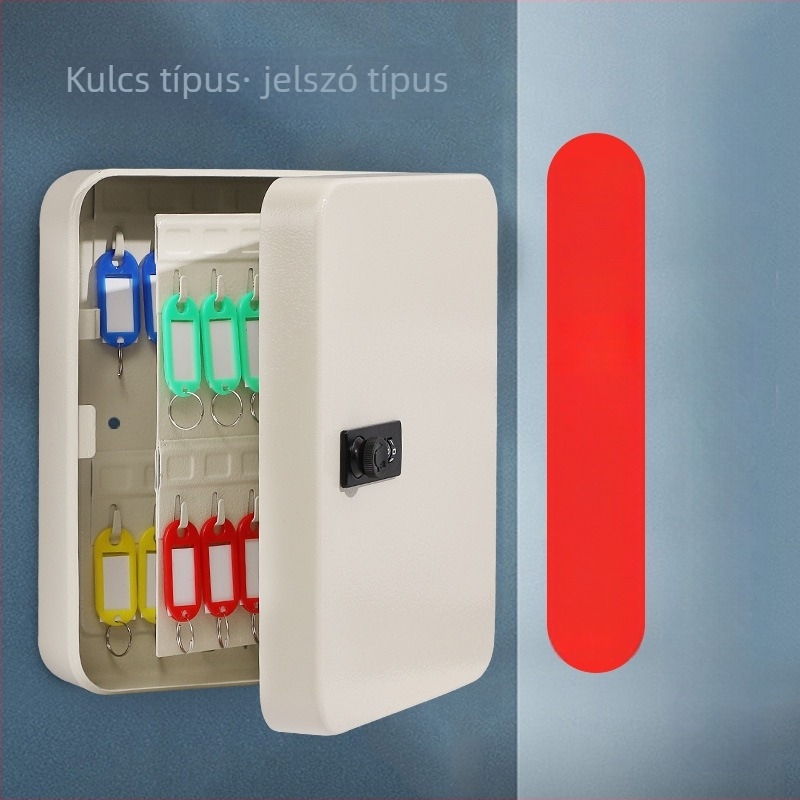 Ingatlanügynökségeknek kulcsdoboz, falra szerelhető fém kulcs‑tár, modell 206, kombinációs zár, kültéri használatra, modern minimalist stílus