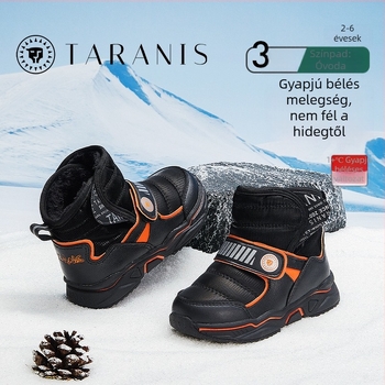 TARANIS gyerekek téli hócsizmája fleece béléssel, meleg, csúszásmentes, középmagas, puha talppal, fiúknak és lányoknak