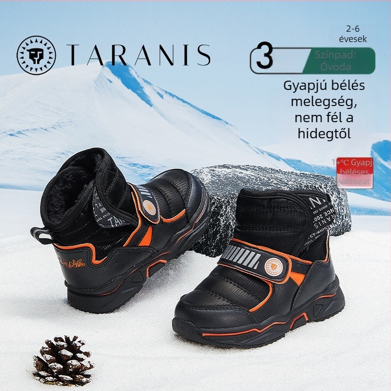 TARANIS gyerekek téli hócsizmája fleece béléssel, meleg, csúszásmentes, középmagas, puha talppal, fiúknak és lányoknak