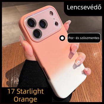 Szilikon tok iPhone 17 Pro / 17 Pro Max készülékhez gradált kristálylencsevédővel, matt felület, teljes védelem esések ellen