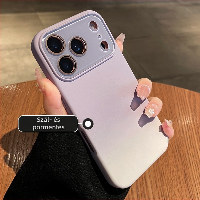 Szilikon tok iPhone 17 Pro / 17 Pro Max készülékhez gradált kristálylencsevédővel, matt felület, teljes védelem esések ellen