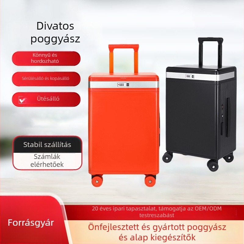 Haohao PC utazótáska arcfelnyitó tükrös panellel, univerzális kerekek, Yifeng zár, vízálló és lopás elleni védelem, modell 0001