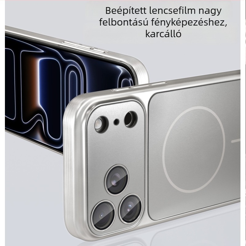 iPhone 17 Pro/Pro Max matt felülettel ellátott védőtok, ütésálló, mágneses zár és ujjlenyomat-mentes védelemmel — Kompatibilis az iPhone 15–17 sorozattal