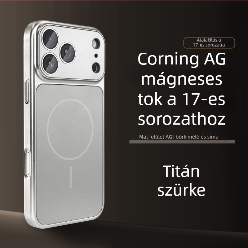 iPhone 17 Pro/Pro Max matt felülettel ellátott védőtok, ütésálló, mágneses zár és ujjlenyomat-mentes védelemmel — Kompatibilis az iPhone 15–17 sorozattal