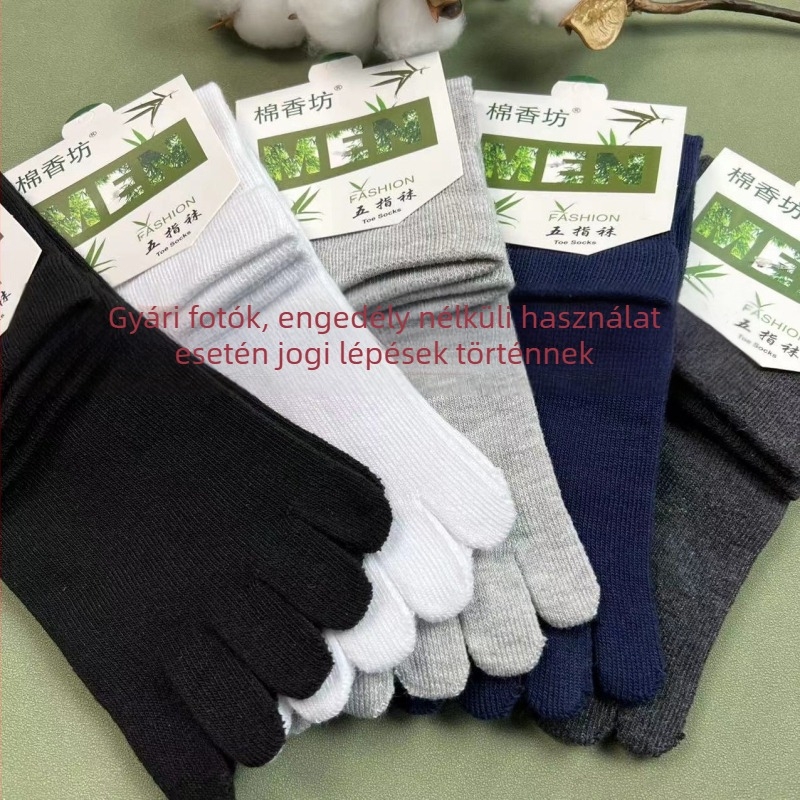 Uniszex ötujjú zokni sporthoz, középhosszú, négy évszakos, légáteresztő és nedvszívó