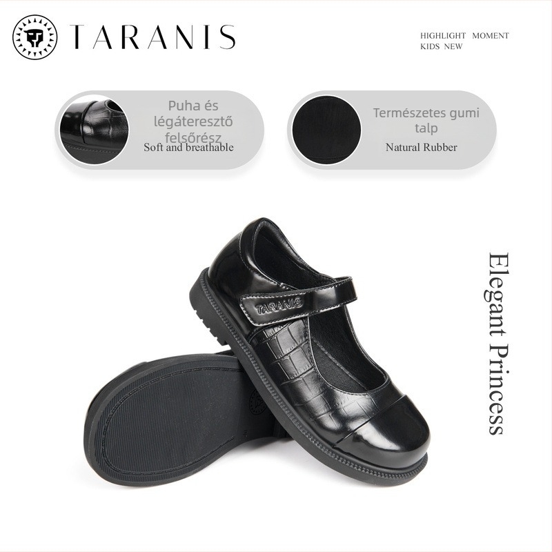 Tyranis Gyerekeknek Lánycipő, Hercegnő Stílus, Bőr Felsőrész, Természetes Gumi Talp, Velcro Zárás