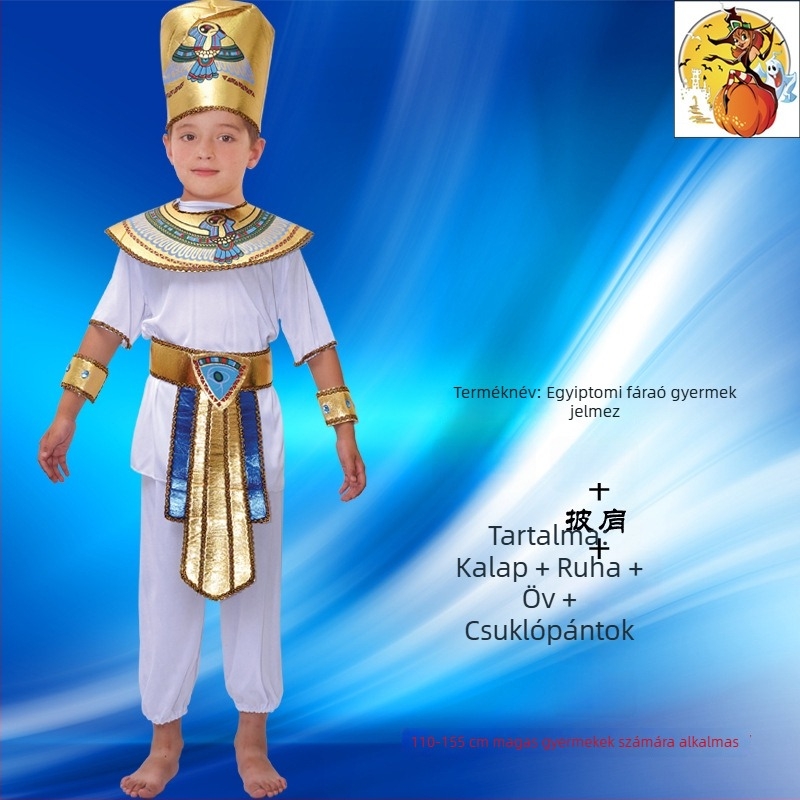 Cosplay Halloween jelmez: Egyiptomi fáraó Kleopátra — Gyerekeknek, herceg és hercegnő jelmez