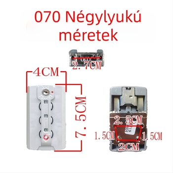 Bőröndzár csat jelszavas zárral – ABS anyag, lopás elleni védelem, cserealkatrész