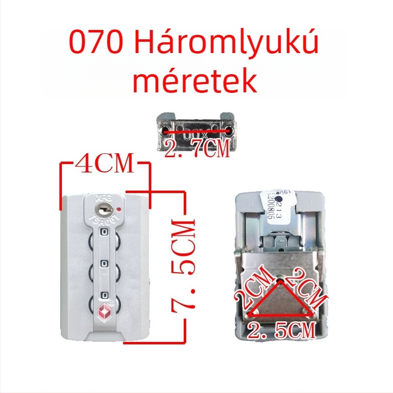 Bőröndzár csat jelszavas zárral – ABS anyag, lopás elleni védelem, cserealkatrész