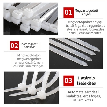 Önzáró nylon kábelkötegelők PA66, Leyi zai márka, tároláshoz