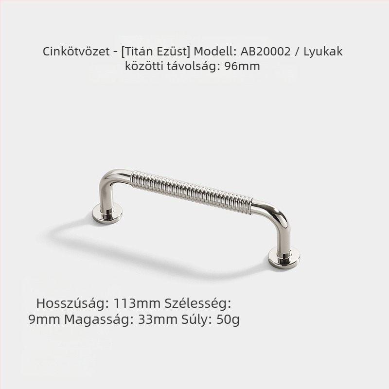 Francia stílusú ruhásszekrény ajtó fogantyú, cinkötvözet, AB20001, elektroplatált felület