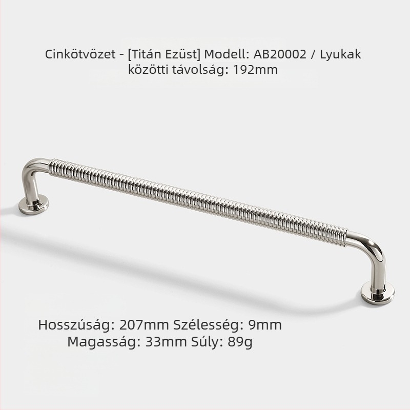 Francia stílusú ruhásszekrény ajtó fogantyú, cinkötvözet, AB20001, elektroplatált felület