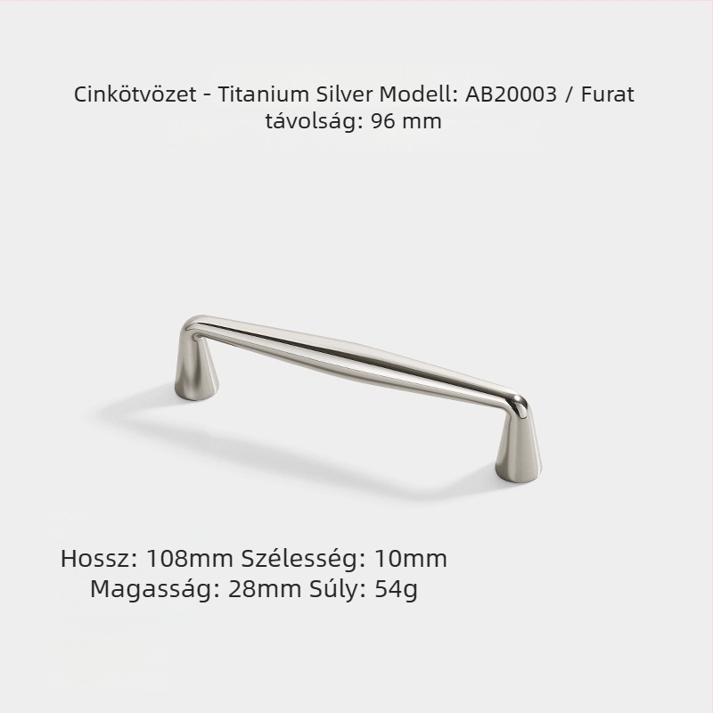 Francia stílusú ruhásszekrény ajtó fogantyú, cinkötvözet, AB20001, elektroplatált felület