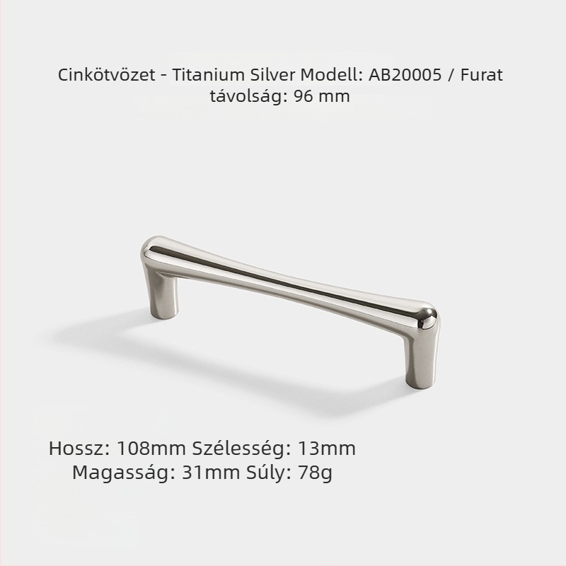 Francia stílusú ruhásszekrény ajtó fogantyú, cinkötvözet, AB20001, elektroplatált felület