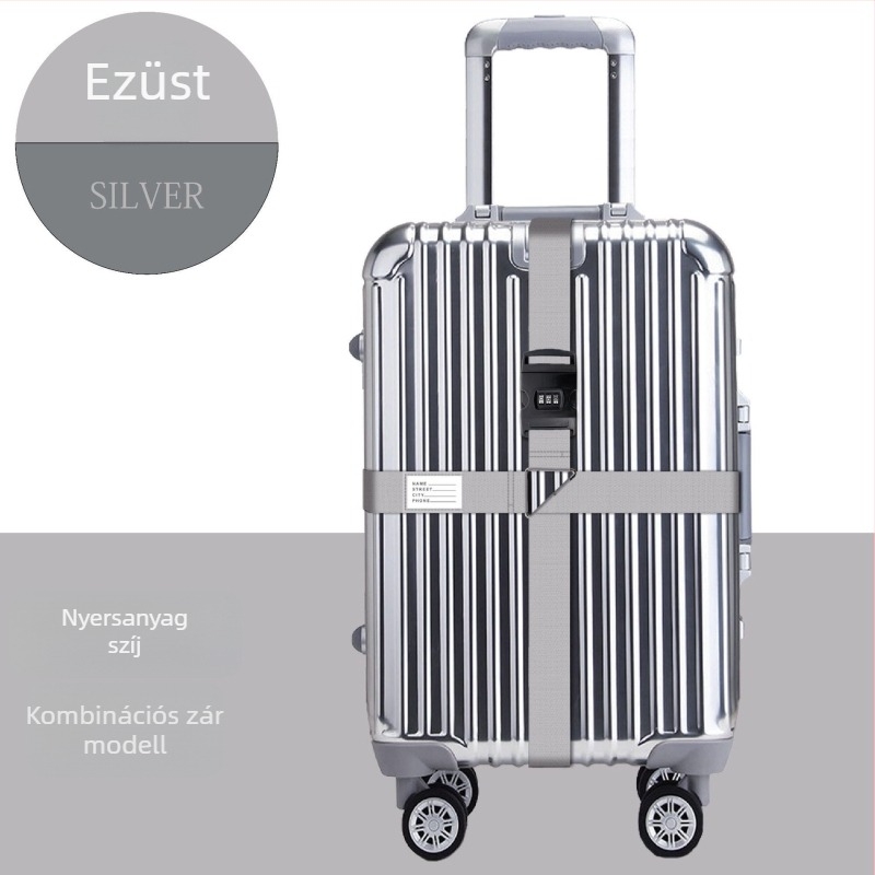 Nylon bőröndszíj lopás elleni védelemmel, ütésálló és tehercsökkentő kialakítással (Anyag: Nylon; Funkciók: Lopás elleni védelem, Ütésállóság, Tehercsökkentés; Márka: Saját gyártás)