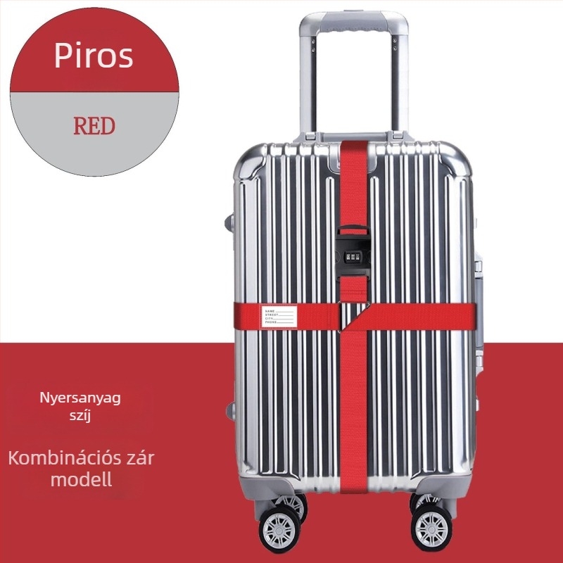 Nylon bőröndszíj lopás elleni védelemmel, ütésálló és tehercsökkentő kialakítással (Anyag: Nylon; Funkciók: Lopás elleni védelem, Ütésállóság, Tehercsökkentés; Márka: Saját gyártás)