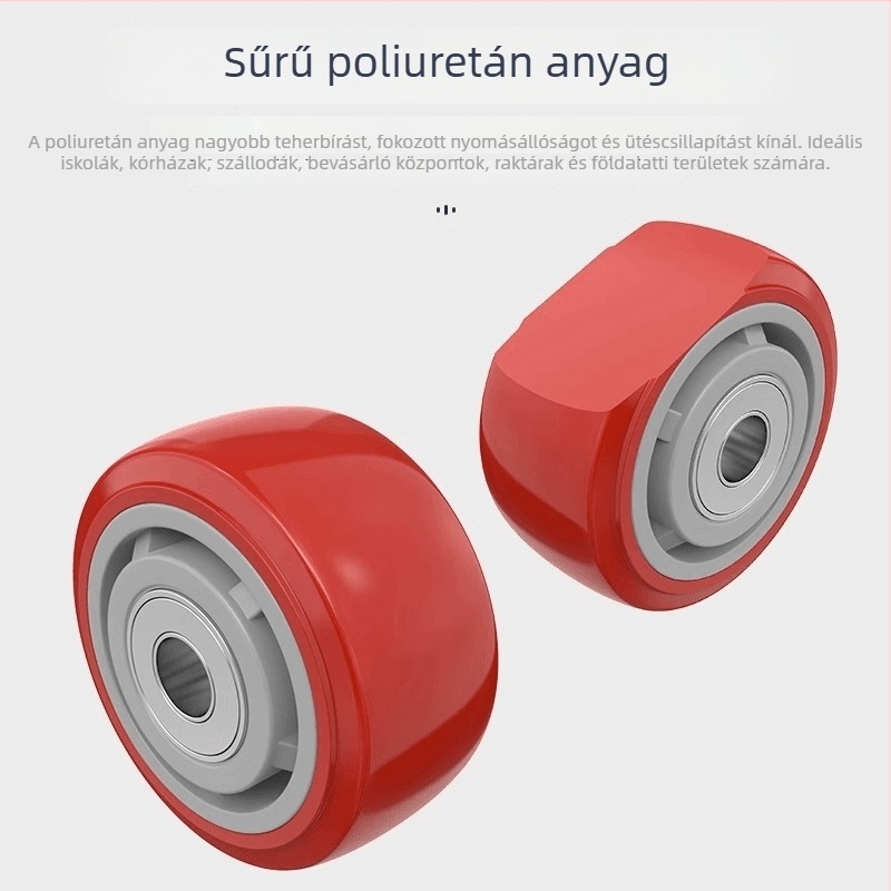 Universális poliuretán nehéz teherbírású forgó görgő kocsikhoz és utánfutókhoz – csendes működés