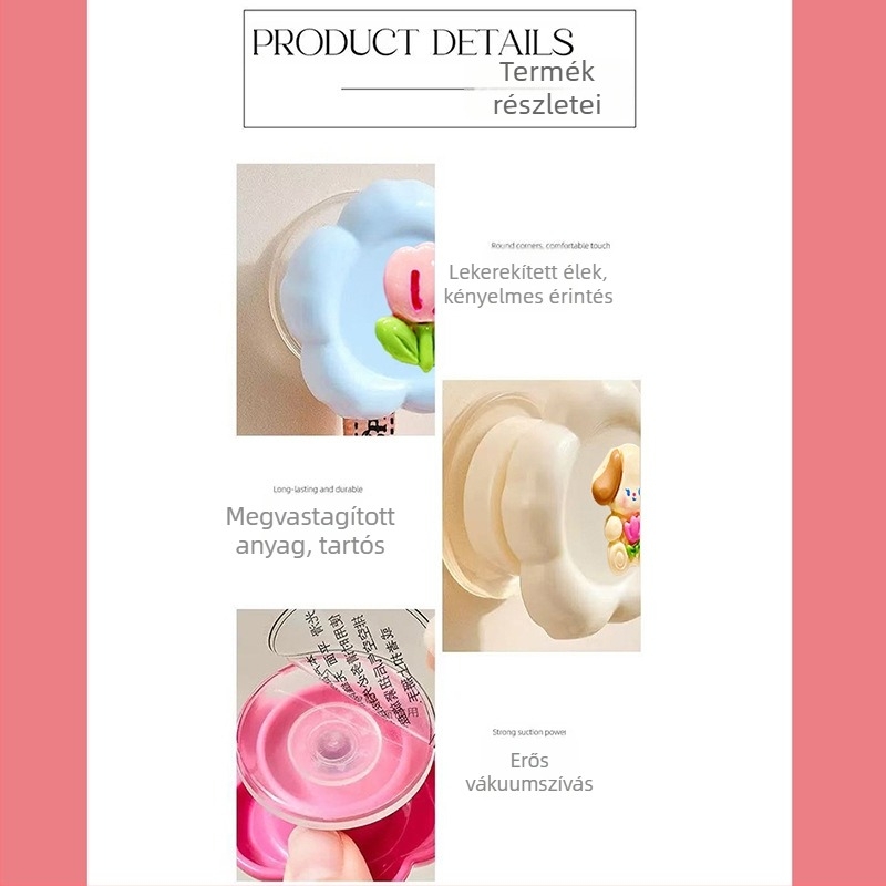 Szívócsésze ajtófogantyú üveges csúszóajtókhoz és szekrényekhez, lyukasztás nélküli, cink ötvözet, modell Cyp+3