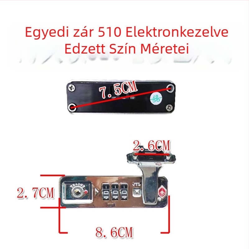 TSA007 poggyász zár alkatrészek — jelszavas zár, ABS anyag, lopás elleni
