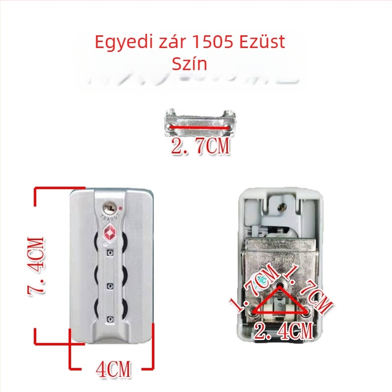 TSA007 poggyász zár alkatrészek — jelszavas zár, ABS anyag, lopás elleni