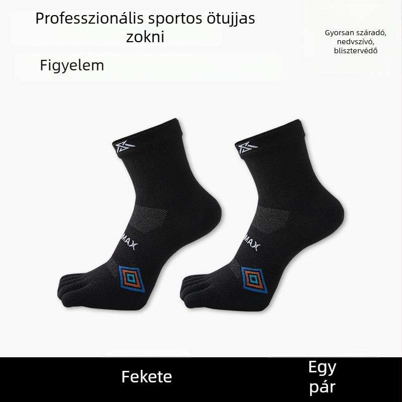 Ötujjas sportzokni uniszex – nylon, gyors száradás, 200N