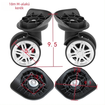 A18 utazótáska kerék, M-formájú kerék, ABS anyag, alumínium váz, 2024 tavasz megjelenés