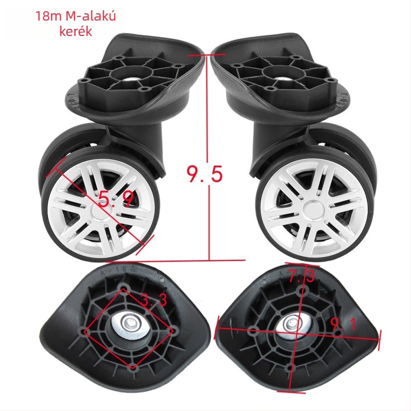 A18 utazótáska kerék, M-formájú kerék, ABS anyag, alumínium váz, 2024 tavasz megjelenés