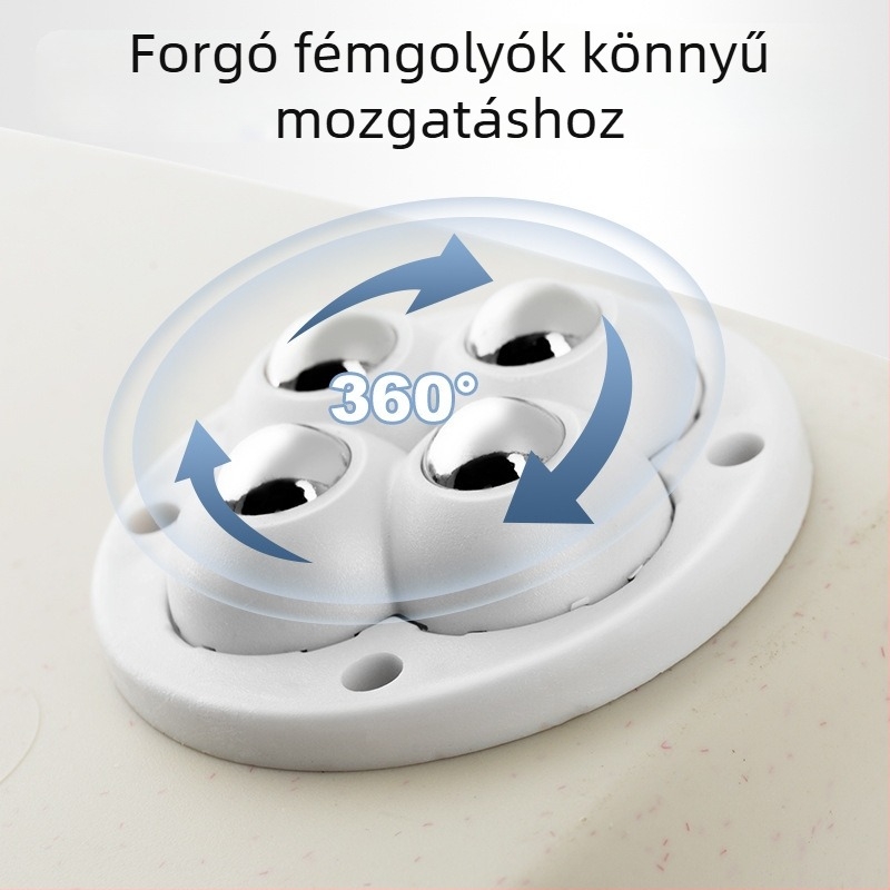 Tároló doboz aljába illeszkedő univerzális kerekek (4 görgő), öntapadós műanyag alap