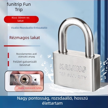 Lakat 30 mm, vízálló és rozsdamentesnek tűnő, galvanizált felületű zár, víz- és villanymérő dobozokhoz