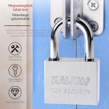 Lakat 30 mm, vízálló és rozsdamentesnek tűnő, galvanizált felületű zár, víz- és villanymérő dobozokhoz