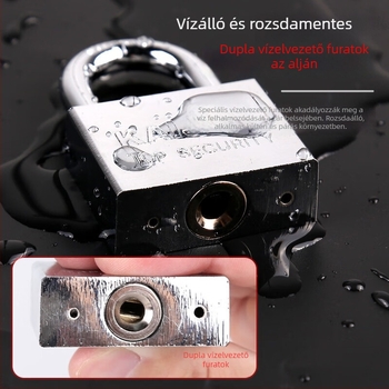 Lakat 30 mm, vízálló és rozsdamentesnek tűnő, galvanizált felületű zár, víz- és villanymérő dobozokhoz