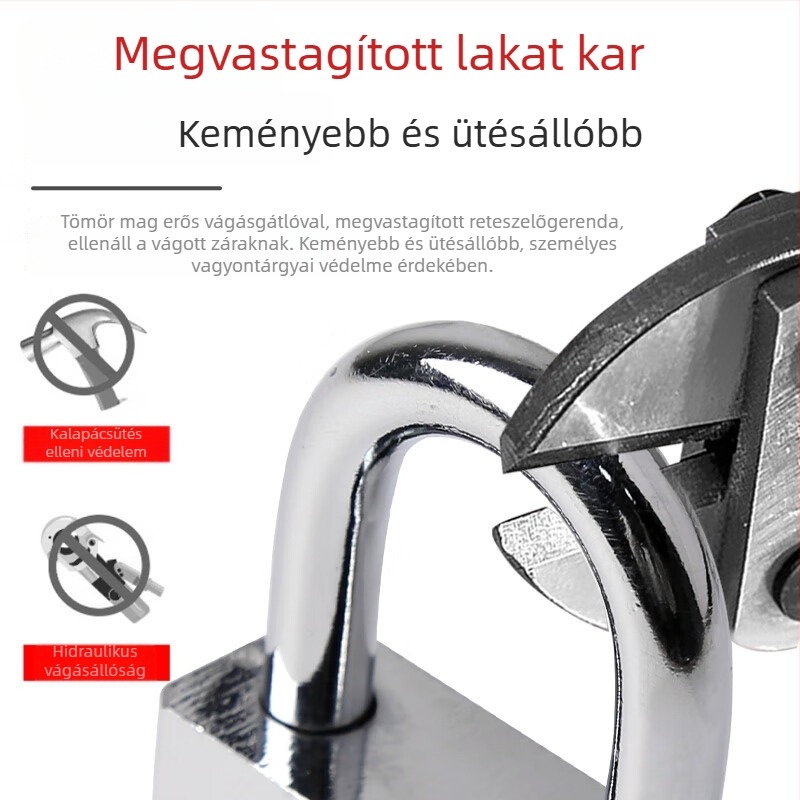 Lakat 30 mm, vízálló és rozsdamentesnek tűnő, galvanizált felületű zár, víz- és villanymérő dobozokhoz