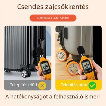 Szilikon kerékvédő sapkák poggyász kerékeihez – 8 darabos készlet, csendes, zajcsökkentő, ütéscsillapító