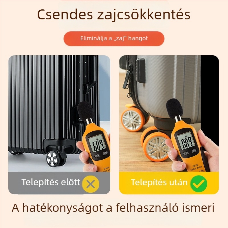Szilikon kerékvédő sapkák poggyász kerékeihez – 8 darabos készlet, csendes, zajcsökkentő, ütéscsillapító