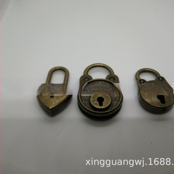 Antik stílusú poggyász zár, cink anyagú ipari zár, szív alakú emlékzár, Xingguang Sheng